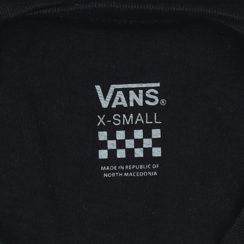 Vans Womens Black XS Cropped Long Sleeve T-Shirt