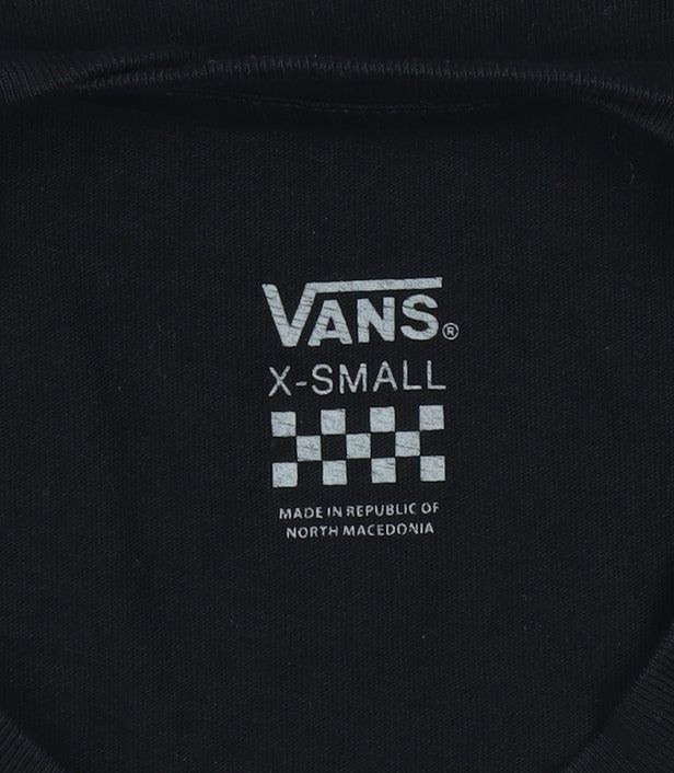 Vans Womens Black XS Cropped Long Sleeve T-Shirt