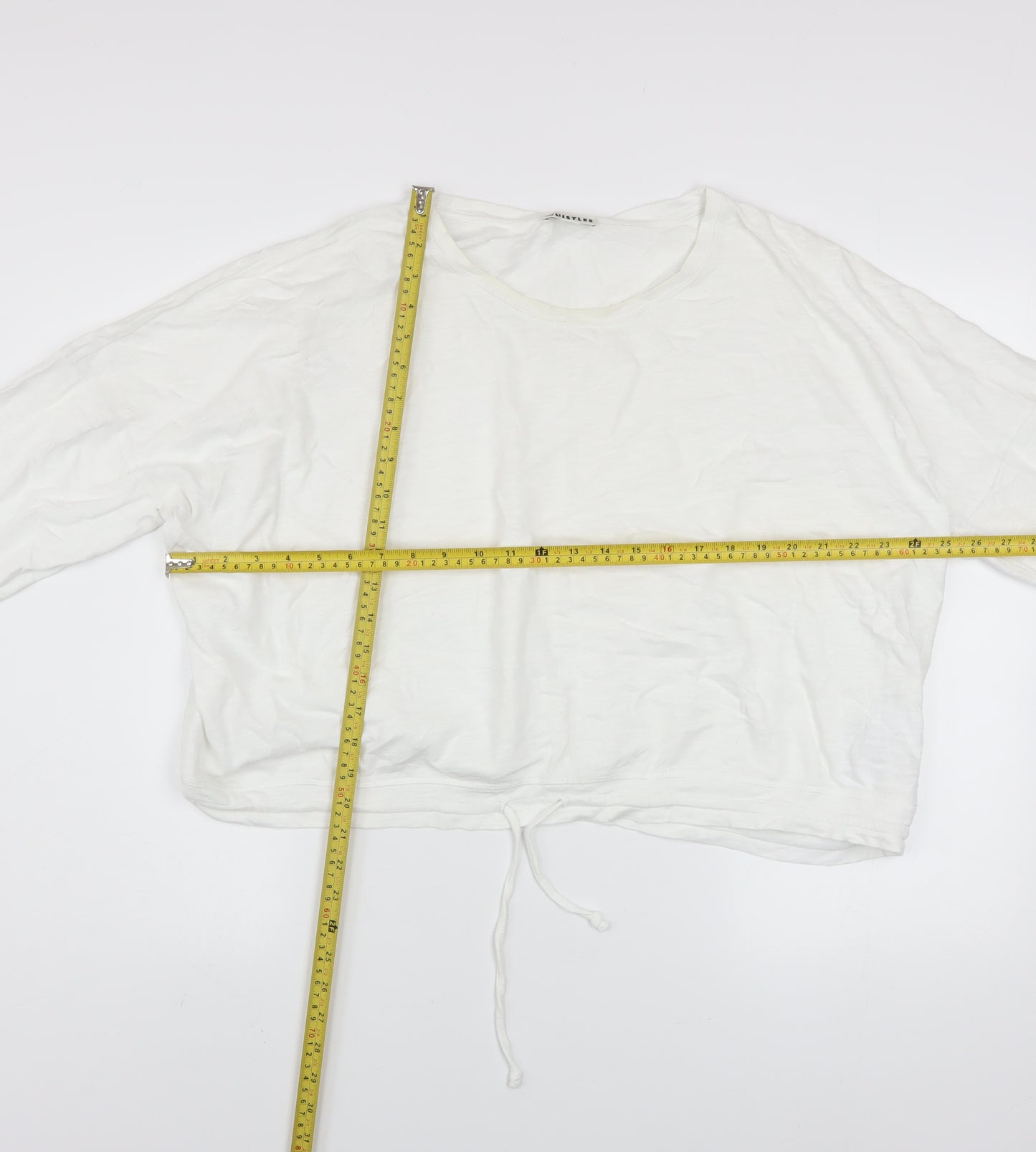 Whistles Women White Cotton Pullover Sweatshirt Size L