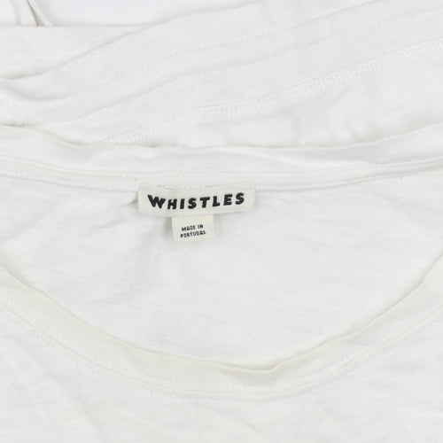 Whistles Women White Cotton Pullover Sweatshirt Size L