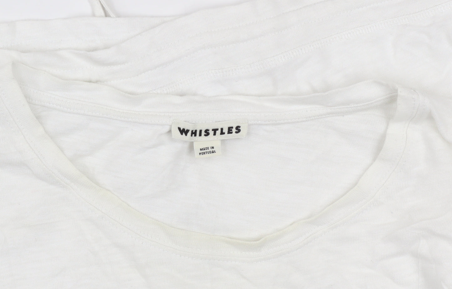 Whistles Women White Cotton Pullover Sweatshirt Size L