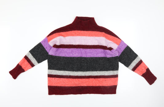Mint Velvet Womens Multicoloured Wool Blend Striped Pullover Jumper L