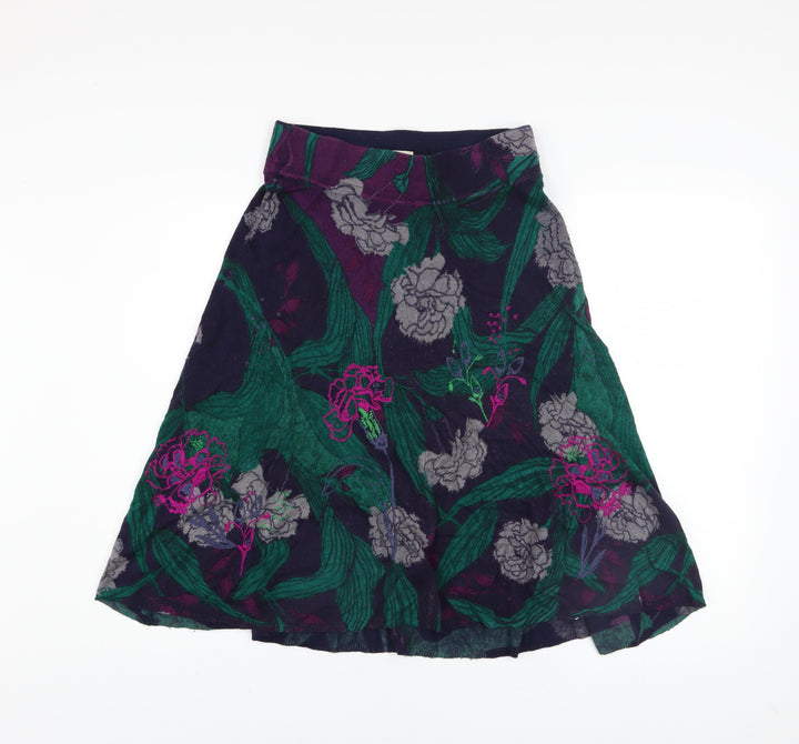 White Stuff Women’s Multicoloured Size 8 A-Line Floral Knit Skirt