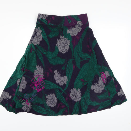 White Stuff Women’s Multicoloured Size 8 A-Line Floral Knit Skirt