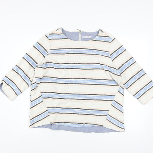 Marks and Spencer Womens Multicoloured Striped Crew Neck Jumper Size 16