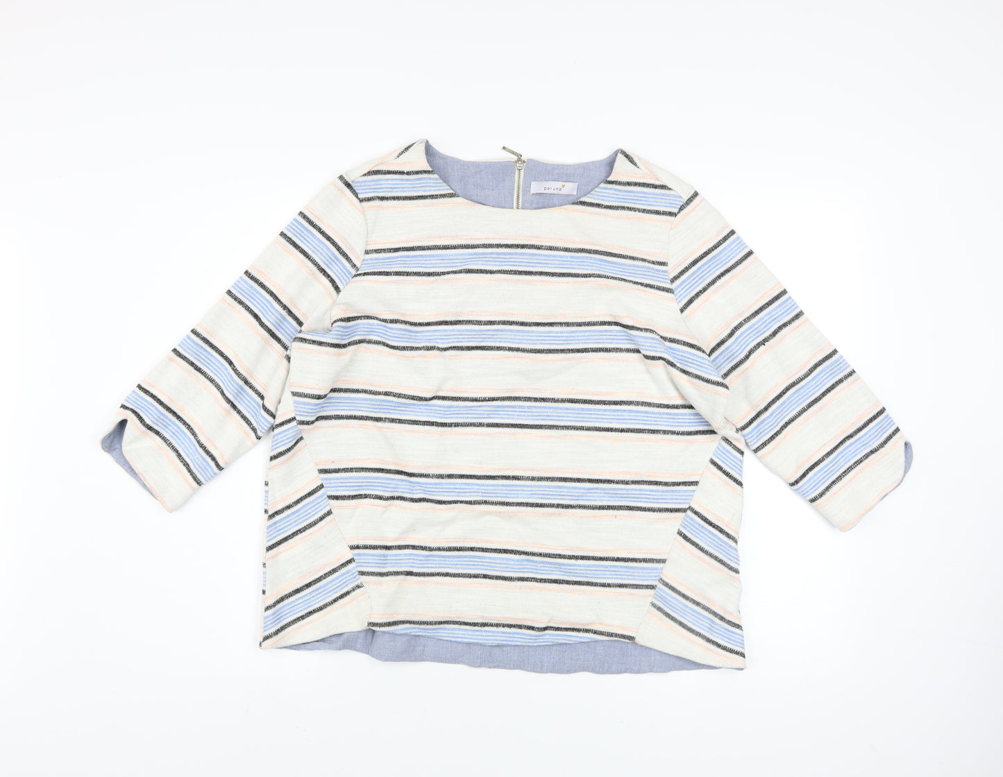 Marks and Spencer Womens Multicoloured Striped Crew Neck Jumper Size 16