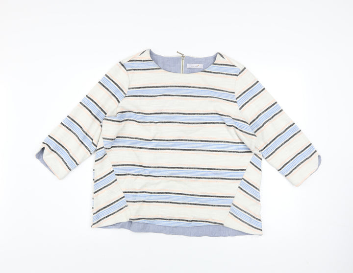 Marks and Spencer Womens Multicoloured Striped Crew Neck Jumper Size 16