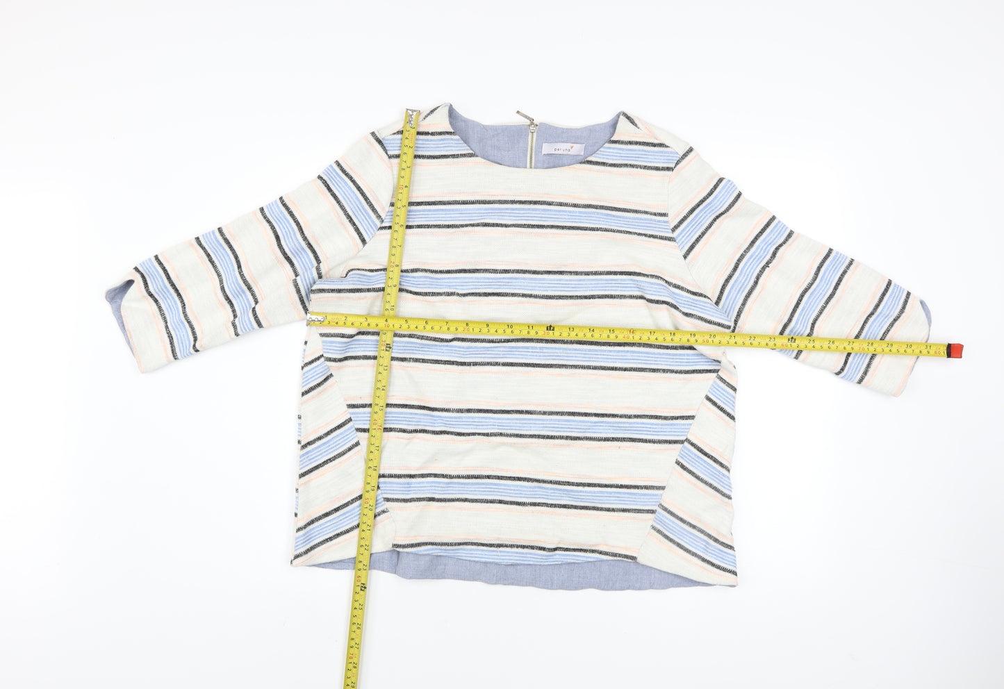 Marks and Spencer Womens Multicoloured Striped Crew Neck Jumper Size 16