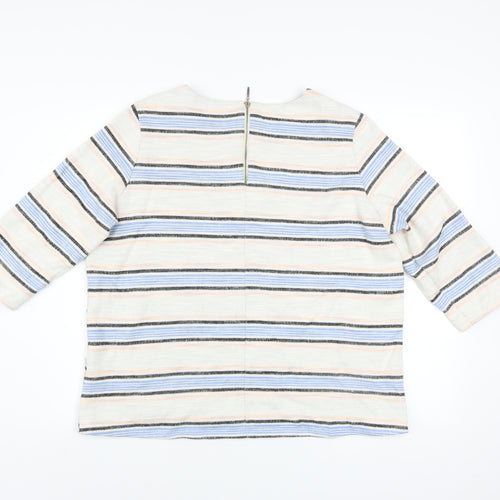 Marks and Spencer Womens Multicoloured Striped Crew Neck Jumper Size 16