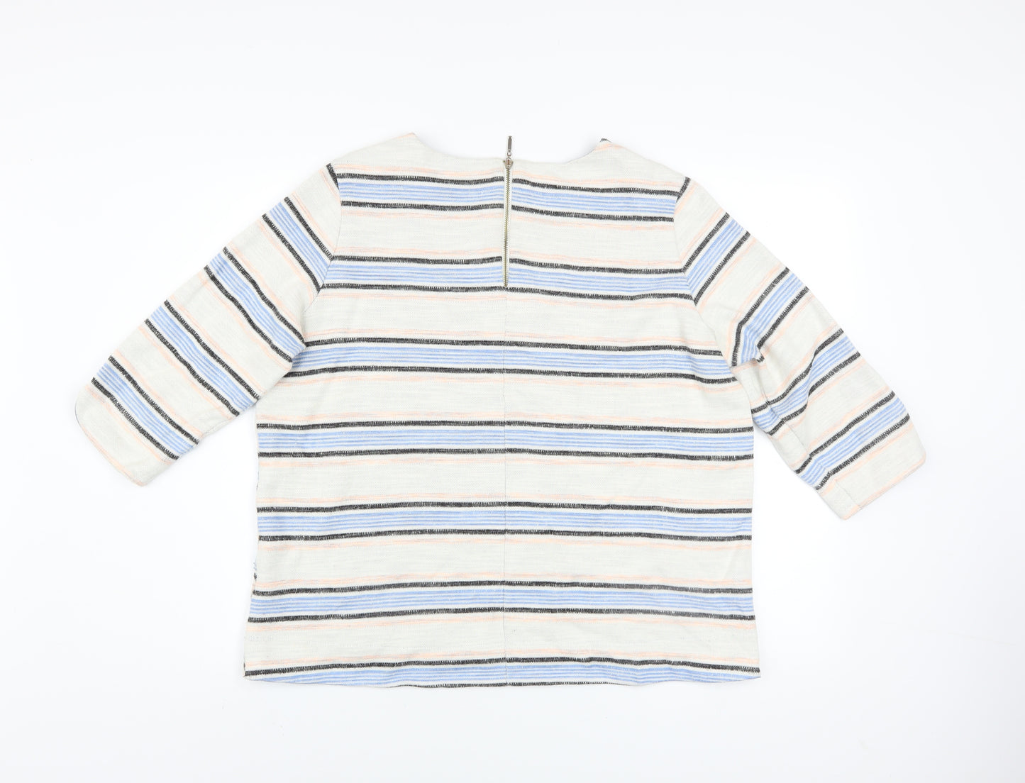 Marks and Spencer Womens Multicoloured Striped Crew Neck Jumper Size 16