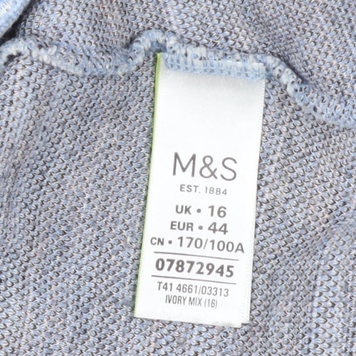 Marks and Spencer Womens Multicoloured Striped Crew Neck Jumper Size 16