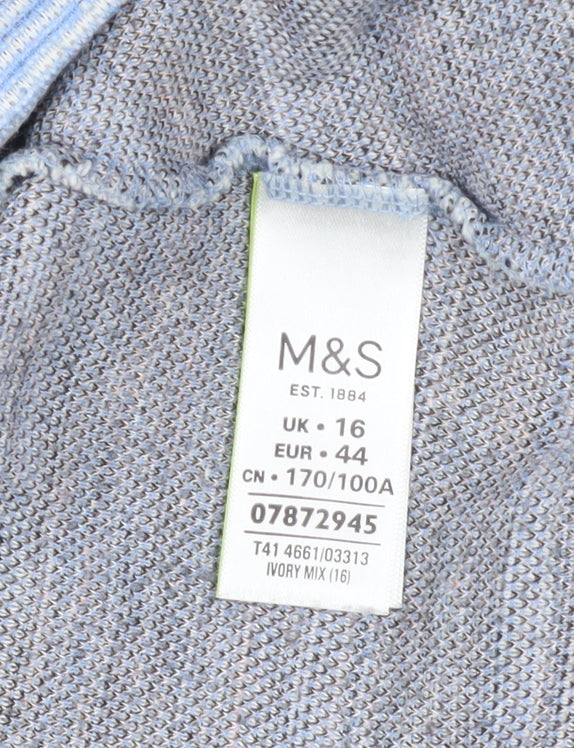 Marks and Spencer Womens Multicoloured Striped Crew Neck Jumper Size 16