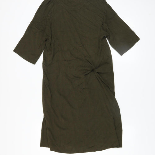 Whistles Women's Green Knit T-Shirt Dress Size M