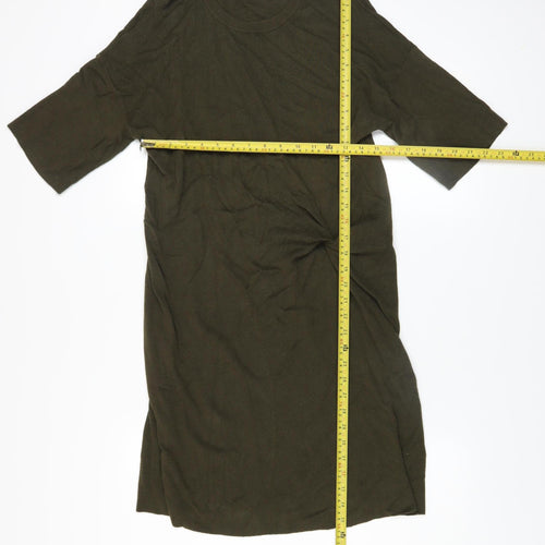 Whistles Women's Green Knit T-Shirt Dress Size M