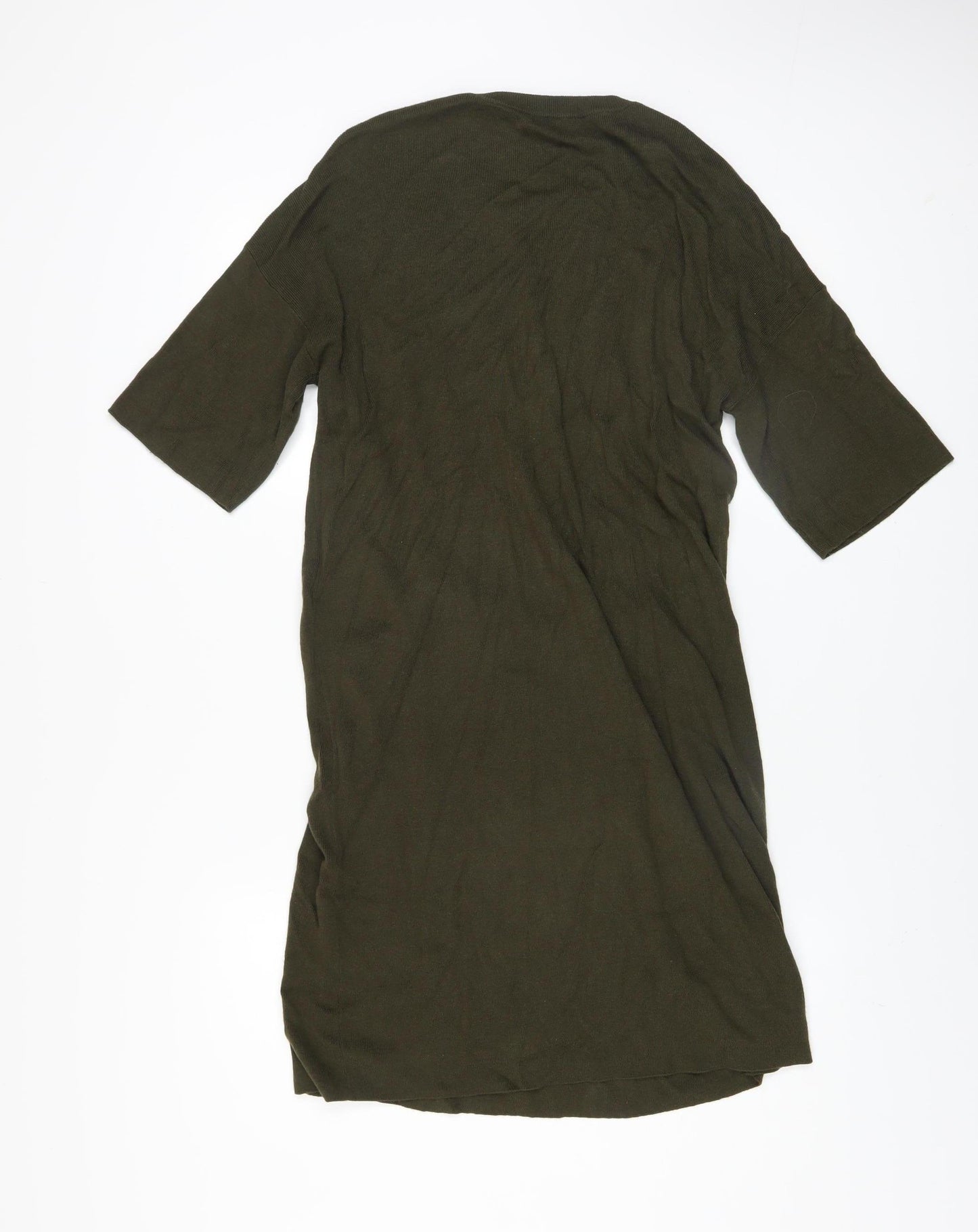Whistles Women's Green Knit T-Shirt Dress Size M