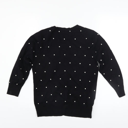 Austin Reed Women's Black Beaded V-Neck Cardigan Size M