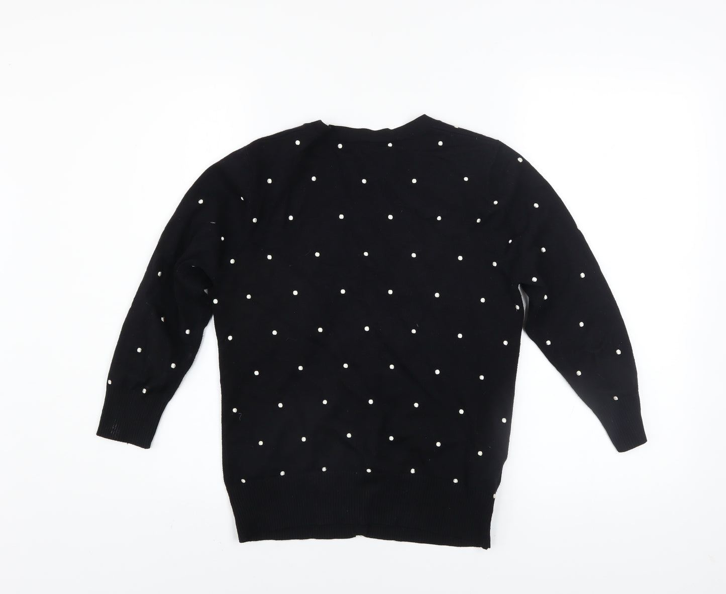 Austin Reed Women's Black Beaded V-Neck Cardigan Size M