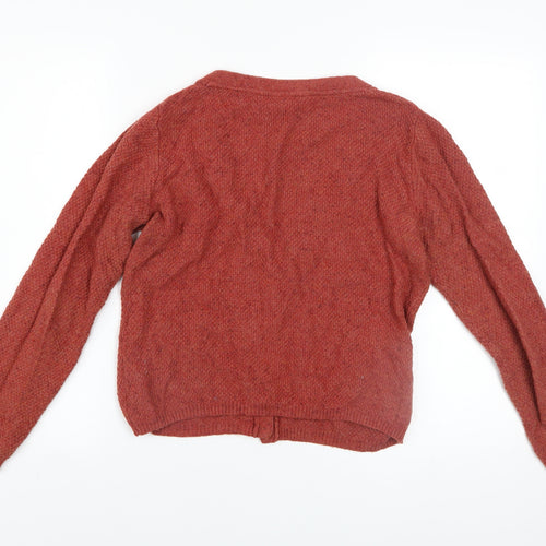 FatFace Women Brown Wool Cotton Blend Long Sleeve Cardigan Size 12