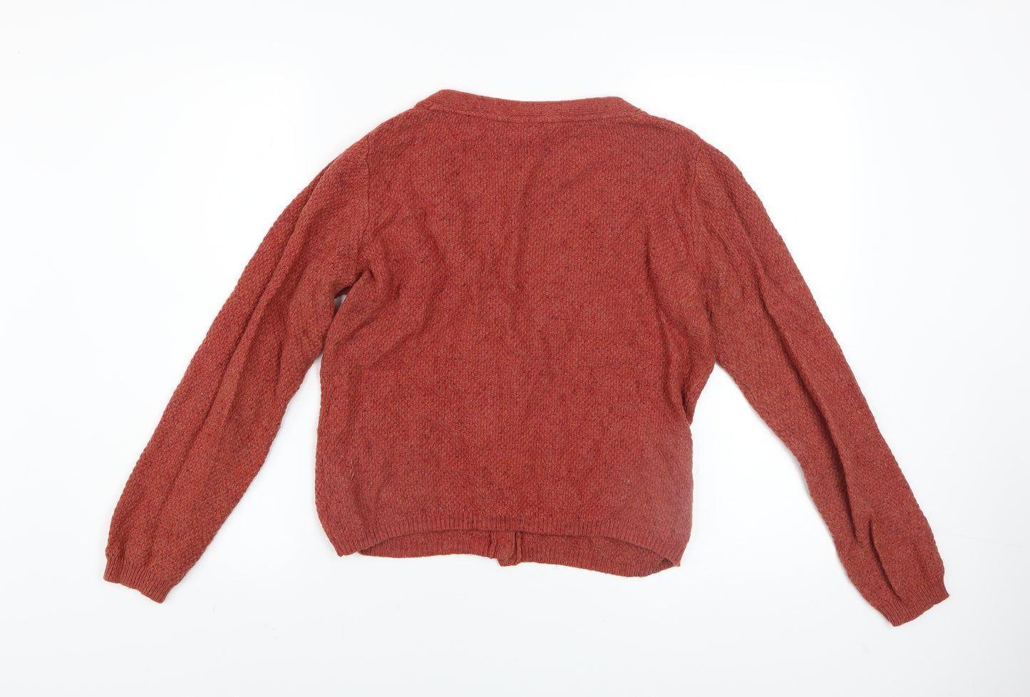FatFace Women Brown Wool Cotton Blend Long Sleeve Cardigan Size 12