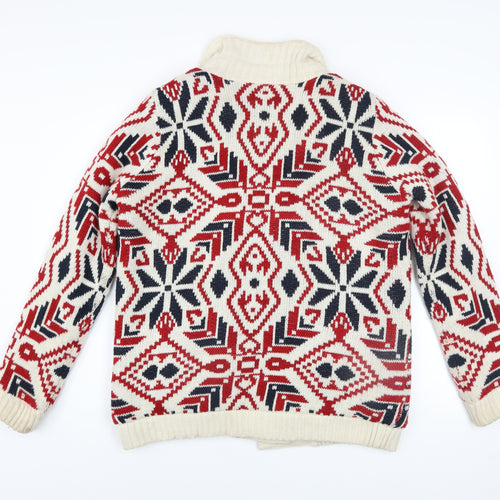 SoulCal & Co Women's Multicoloured Nordic Knit Button Jacket Size 16