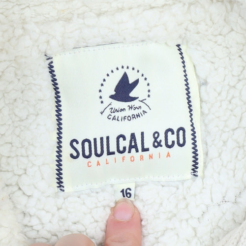 SoulCal & Co Women's Multicoloured Nordic Knit Button Jacket Size 16
