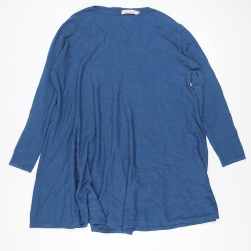 Lucy Sparks Women Blue Long Sleeve Knit Shift Dress M