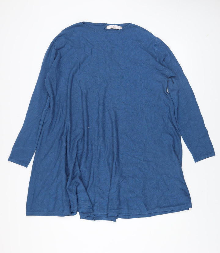 Lucy Sparks Women Blue Long Sleeve Knit Shift Dress M