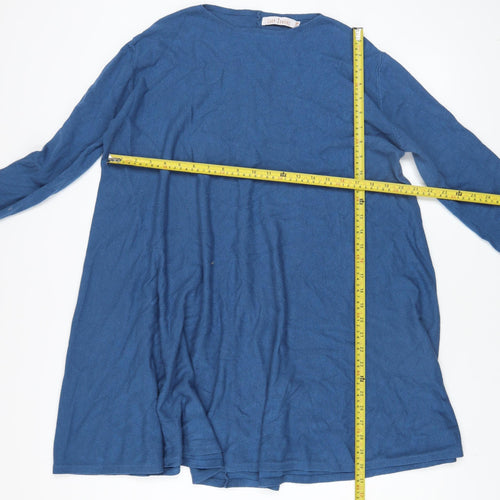 Lucy Sparks Women Blue Long Sleeve Knit Shift Dress M