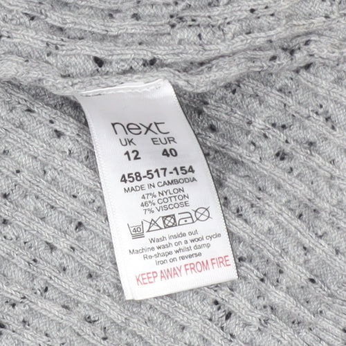 Next Women Grey Knit Midi Bodycon Dress Size 12
