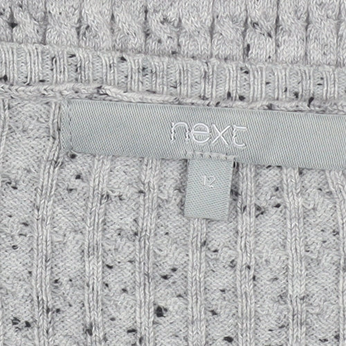 Next Women Grey Knit Midi Bodycon Dress Size 12