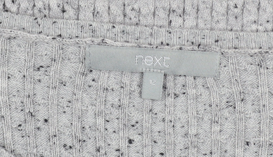 Next Women Grey Knit Midi Bodycon Dress Size 12