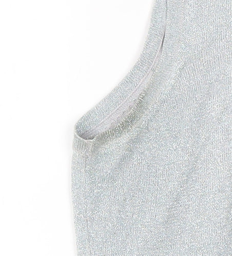 RAAM Original Women's Silver Sleeveless High Neck Knit Tank Top