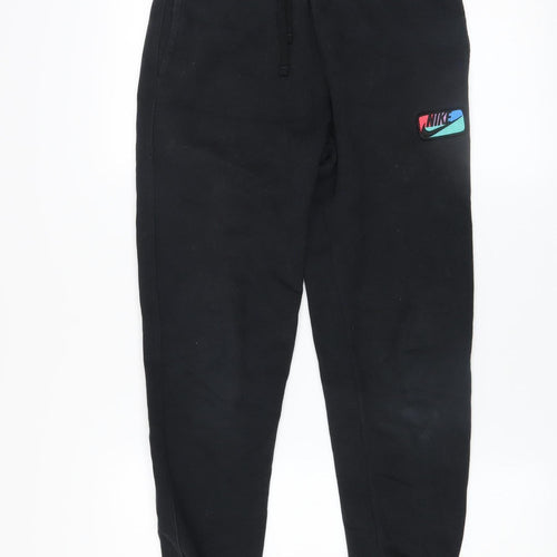 Nike Men's Black XS Jogger Fleece Trousers with Drawstring Waist