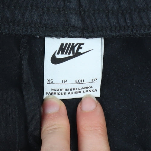 Nike Men's Black XS Jogger Fleece Trousers with Drawstring Waist