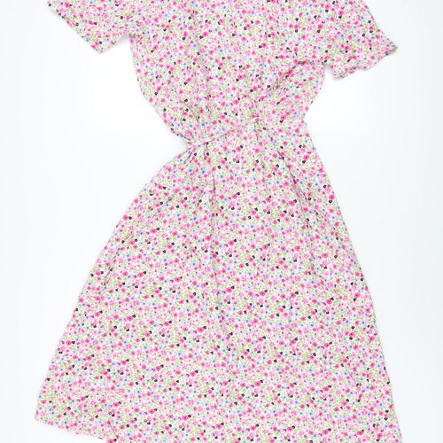Pieces Women’s Multicoloured Floral Midi Wrap Dress M