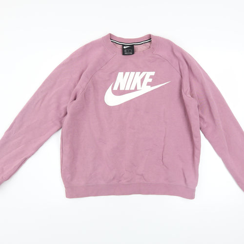 Nike Women’s Pink Crew Neck Pullover Sweatshirt XL Cotton Blend
