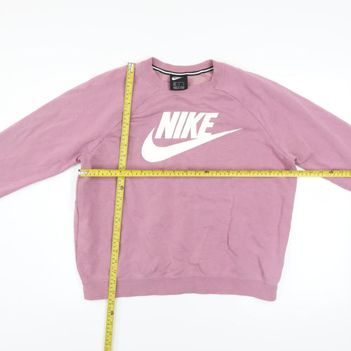 Nike Women’s Pink Crew Neck Pullover Sweatshirt XL Cotton Blend