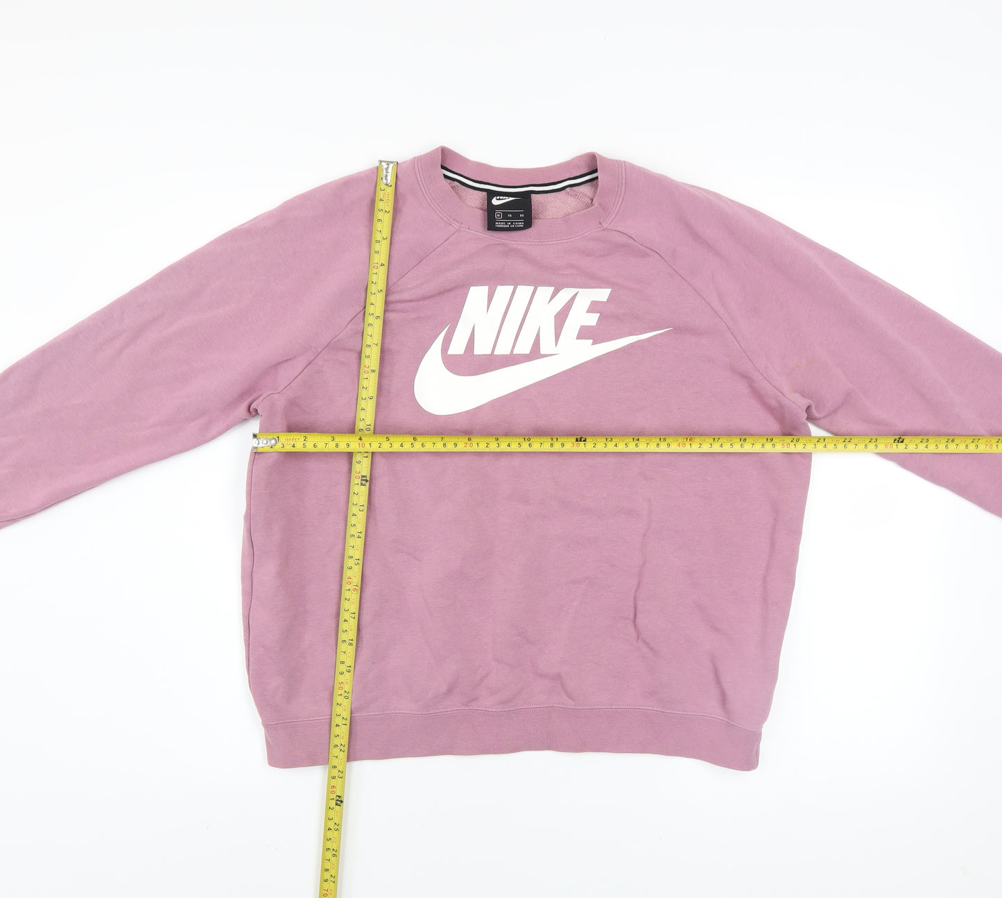 Nike Women’s Pink Crew Neck Pullover Sweatshirt XL Cotton Blend