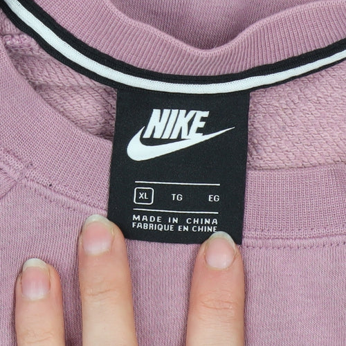 Nike Women’s Pink Crew Neck Pullover Sweatshirt XL Cotton Blend