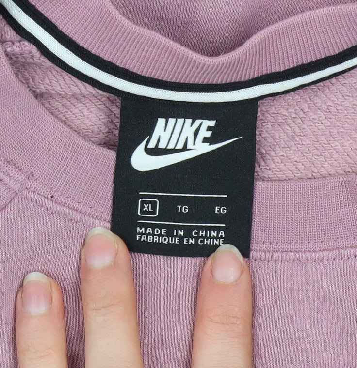 Nike Women’s Pink Crew Neck Pullover Sweatshirt XL Cotton Blend