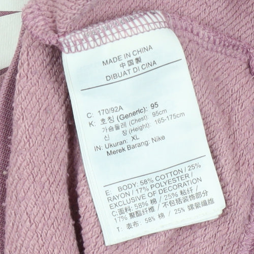Nike Women’s Pink Crew Neck Pullover Sweatshirt XL Cotton Blend