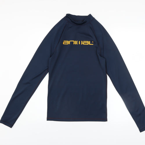 Animal Mens Blue XS Long Sleeve Rash Guard T-Shirt