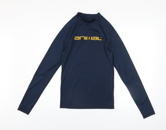 Animal Mens Blue XS Long Sleeve Rash Guard T-Shirt