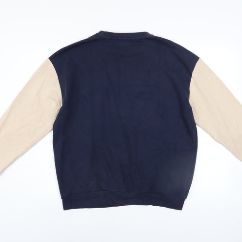 River Island Men's Blue Beige Melrose Los Angeles Sweatshirt XS