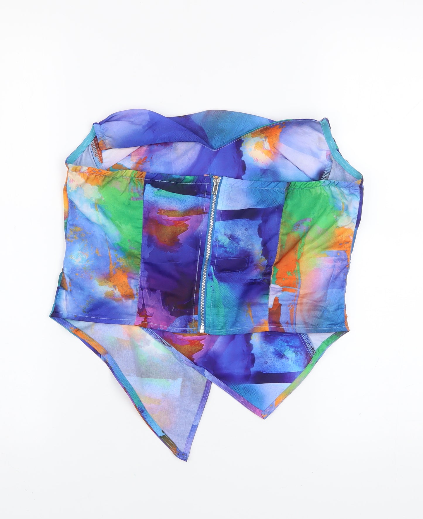 PrettyLittleThing Women Multicoloured Size 12 Cropped Strapless Top