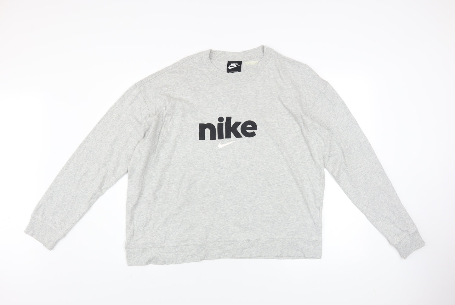 Nike Men's Grey XL Long Sleeve Cotton Crew Neck Sweatshirt