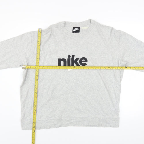 Nike Men's Grey XL Long Sleeve Cotton Crew Neck Sweatshirt
