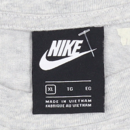 Nike Men's Grey XL Long Sleeve Cotton Crew Neck Sweatshirt