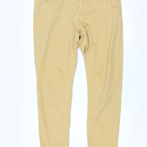 SoulCal & Co Men's Beige Chino Trousers Size L 34W x 32L Slim Fit Cotton