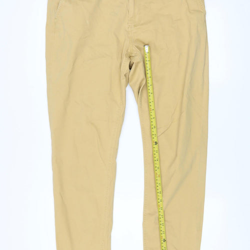 SoulCal & Co Men's Beige Chino Trousers Size L 34W x 32L Slim Fit Cotton